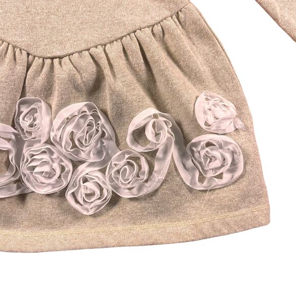 Maggie & Zoe Gold & Tan Dress with Ribbon - 12 Months Ribbon Embroidery - Picture 3 of 12